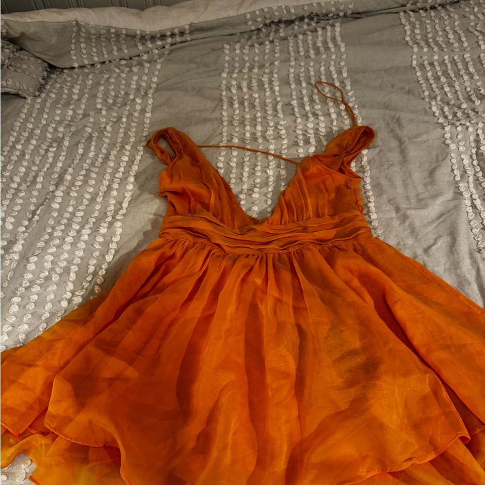 Abercrombie & Fitch Vibrant Orange Backless Dress